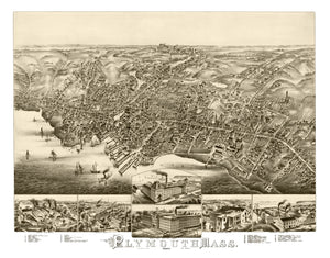 Vintage Map of Plymouth, Massachusetts 1882