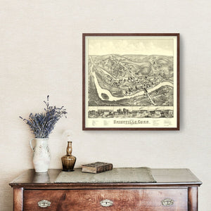 Vintage Map of Unionville, Connecticut 1878