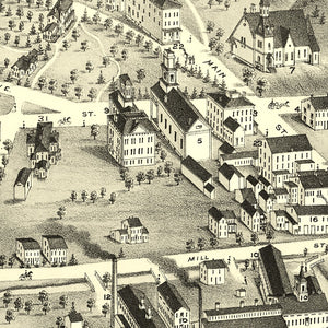 Vintage Map of Unionville, Connecticut 1878