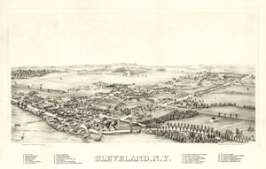 Vintage Map of Cleveland, New York 1890