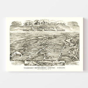 Vintage Map of Despatch, New York 1890