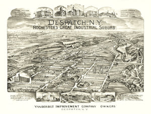 Vintage Map of Despatch, New York 1890