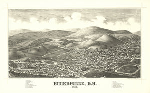 Vintage Map of Ellenville, New York 1887