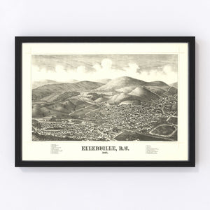Vintage Map of Ellenville, New York 1887