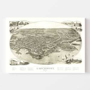 Vintage Map of Larchmont, New York 1904