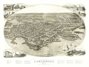 Vintage Map of Larchmont, New York 1904