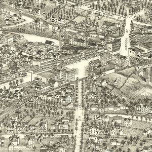 Vintage Map of Malone, New York 1886