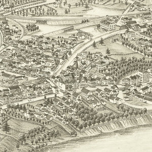 Vintage Map of Mechanicville, New York 1880