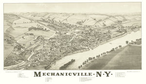 Vintage Map of Mechanicville, New York 1880