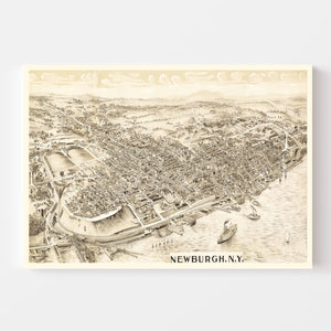 Vintage Map of Newburgh, New York 1900
