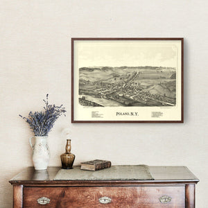 Vintage Map of Poland, New York 1890