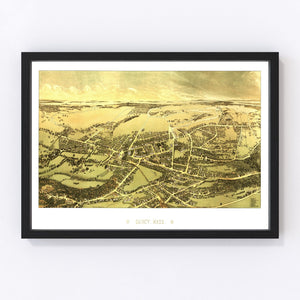 Vintage Map of Quincy, Massachusetts 1878