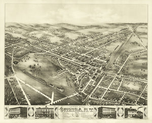 Vintage Map of Oneida, New York 1874