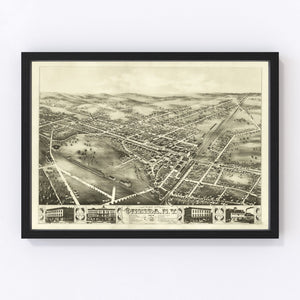 Vintage Map of Oneida, New York 1874
