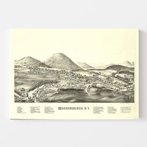 Vintage Map of Warrensburgh, New York 1891
