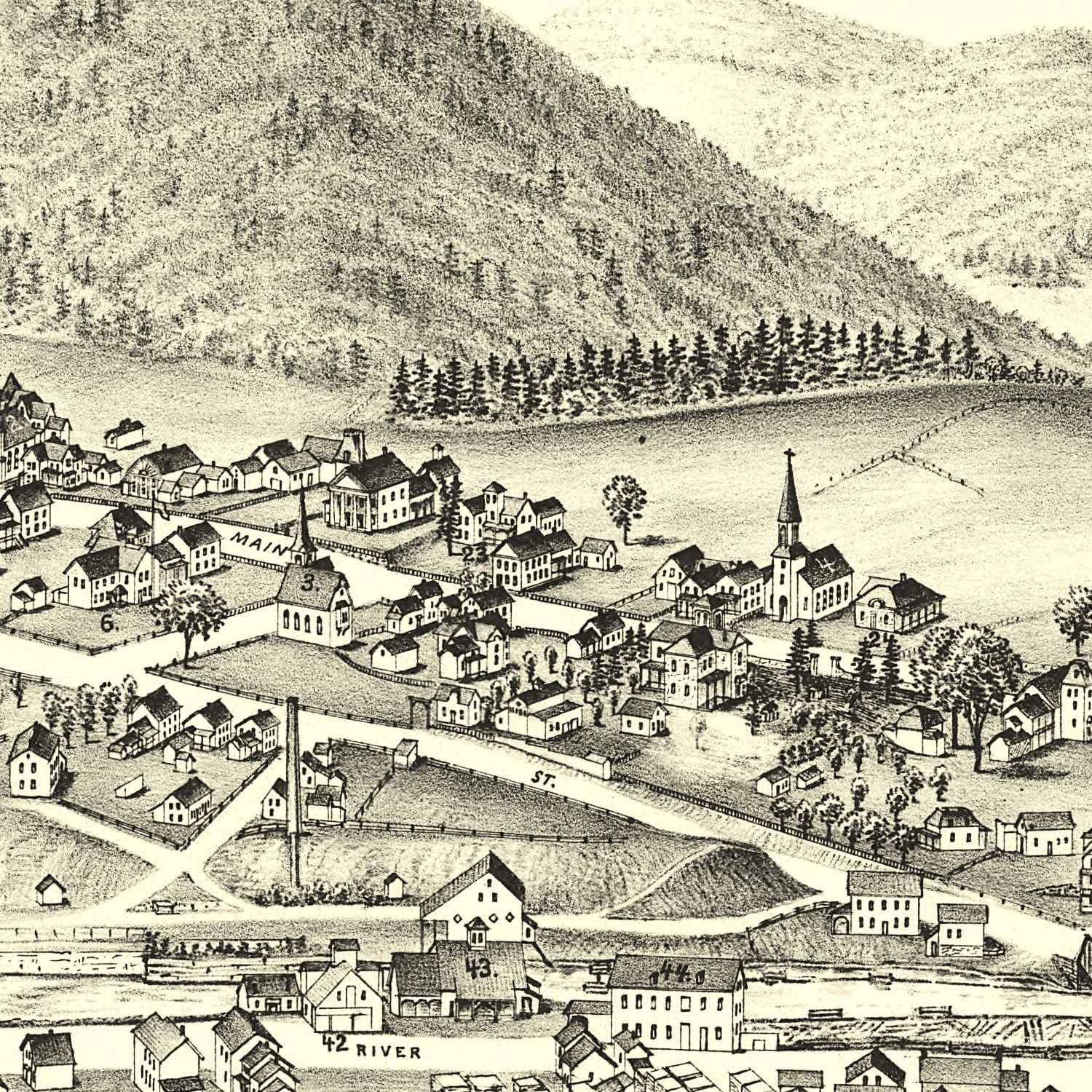 Vintage Map of Warrensburgh, New York 1891