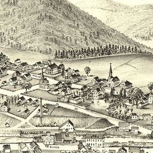 Vintage Map of Warrensburgh, New York 1891