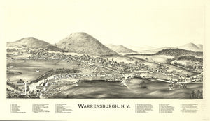 Vintage Map of Warrensburgh, New York 1891