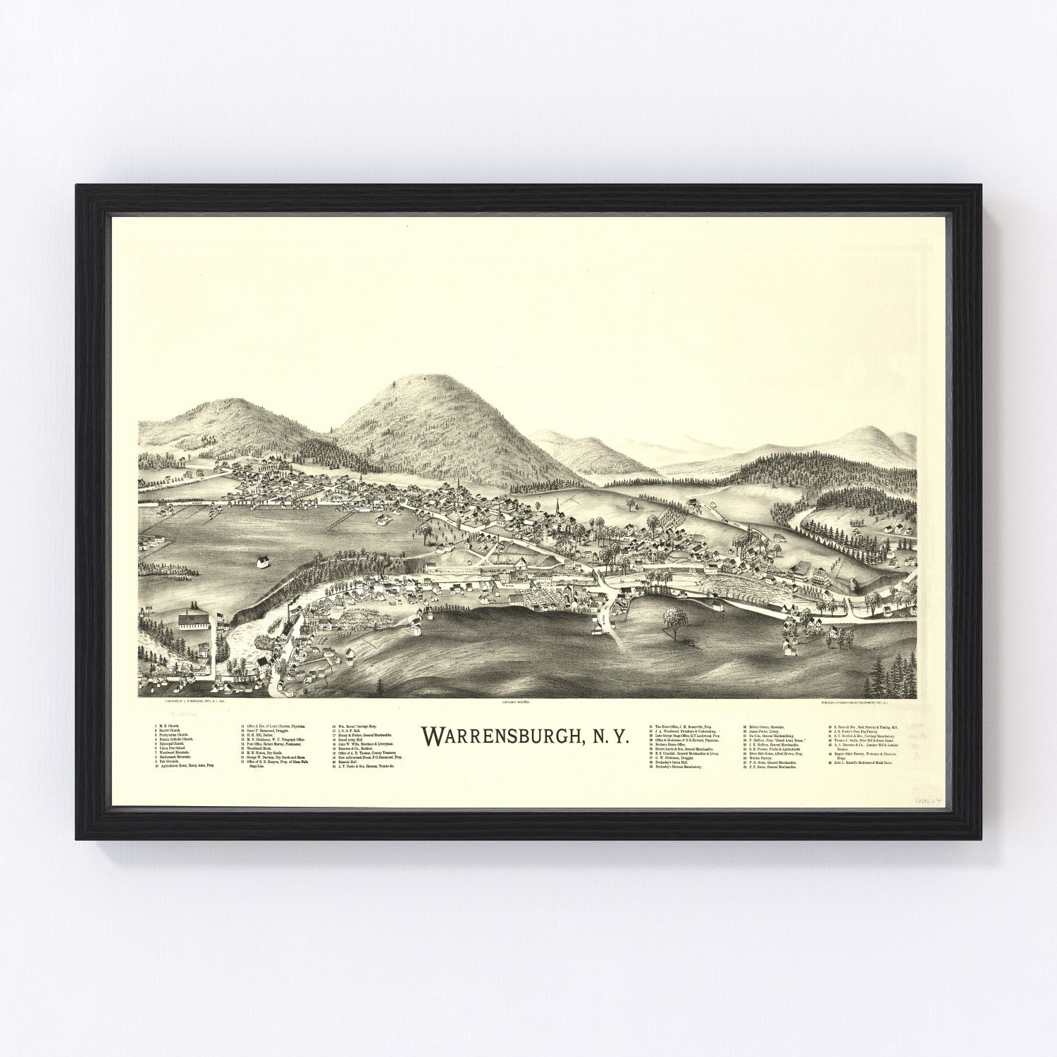 Vintage Map of Warrensburgh, New York 1891