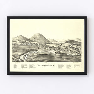 Vintage Map of Warrensburgh, New York 1891