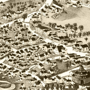 Vintage Map of Sandwich Village, Massachusetts 1884