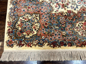 8.8 x 12 Karastan Rug #788 Ivory Kirman, Wool Vintage Original 700 Series