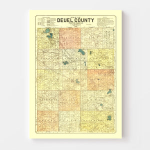 Vintage Map of Deuel County, South Dakota 1899