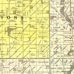 Vintage Map of Minnehaha County, South Dakota 1893