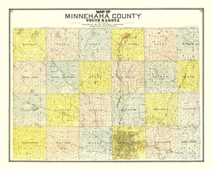 Vintage Map of Minnehaha County, South Dakota 1893