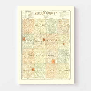 Vintage Map of McCook County, South Dakota 1900