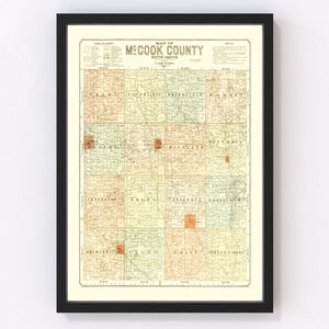 Vintage Map of McCook County, South Dakota 1900