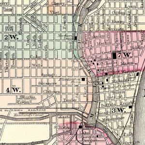 Vintage Map of Milwaukee, Wisconsin 1877