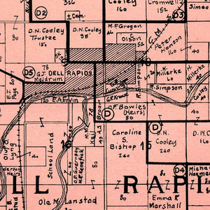 Vintage Map of Dell Rapids Township, Minnehaha County, South Dakota 1913