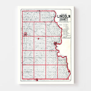 Vintage Map of Lincoln County, South Dakota 1904