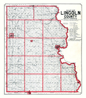 Vintage Map of Lincoln County, South Dakota 1904