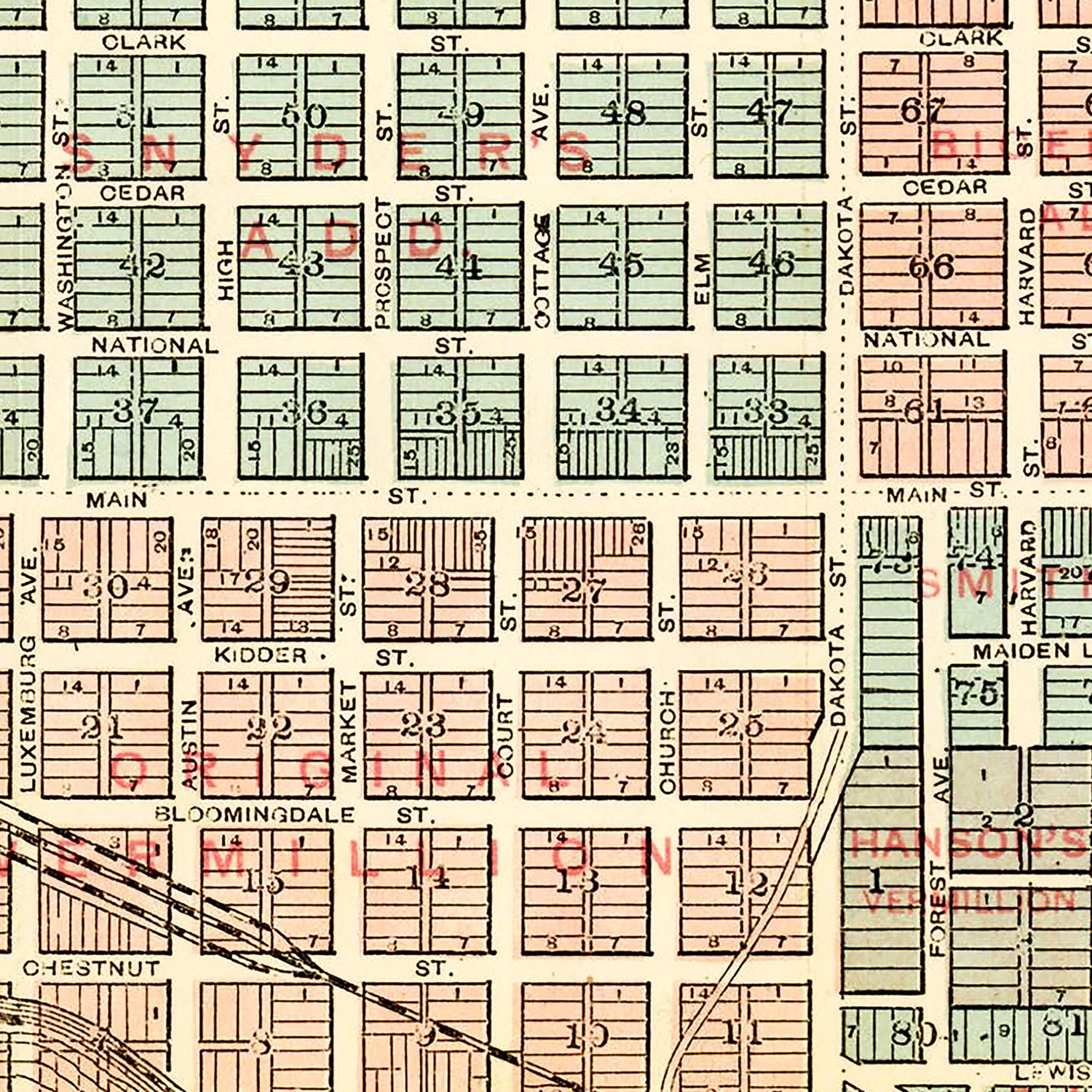 Vintage Map of Vermillion, South Dakota 1894