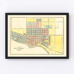 Vintage Map of Vermillion, South Dakota 1894