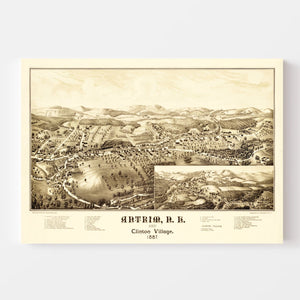 Vintage Map of Antrim And Clinton Village, New Hampshire 1887