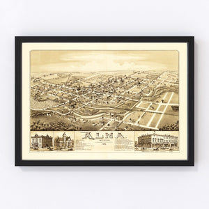 Vintage Map of Alma, Michigan 1885