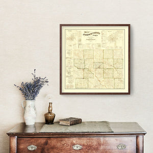 Vintage Map of Jasper County, Iowa 1871