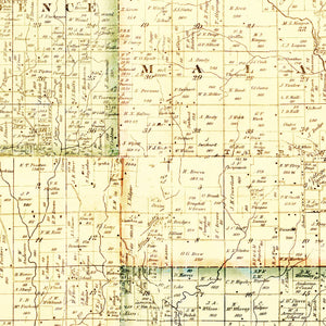 Vintage Map of Jasper County, Iowa 1871