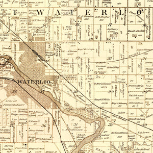 Vintage Map of Black Hawk County, Iowa 1887