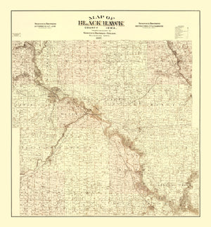 Vintage Map of Black Hawk County, Iowa 1887