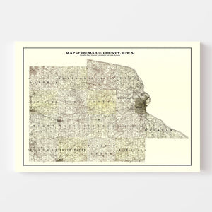 Vintage Map of Dubuque County, Iowa 1900