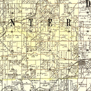 Vintage Map of Dubuque County, Iowa 1900