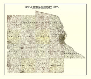 Vintage Map of Dubuque County, Iowa 1900