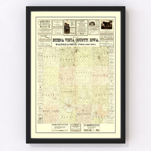 Vintage Map of Buena Vista County, Iowa 1901