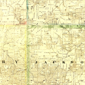 Vintage Map of Jackson County, Iowa 1867