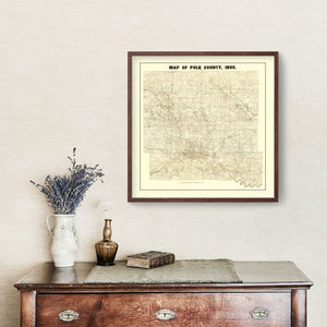 Vintage Map of Pok County, Iowa 1895
