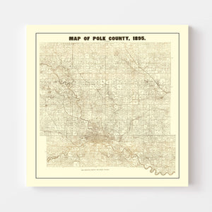 Vintage Map of Pok County, Iowa 1895
